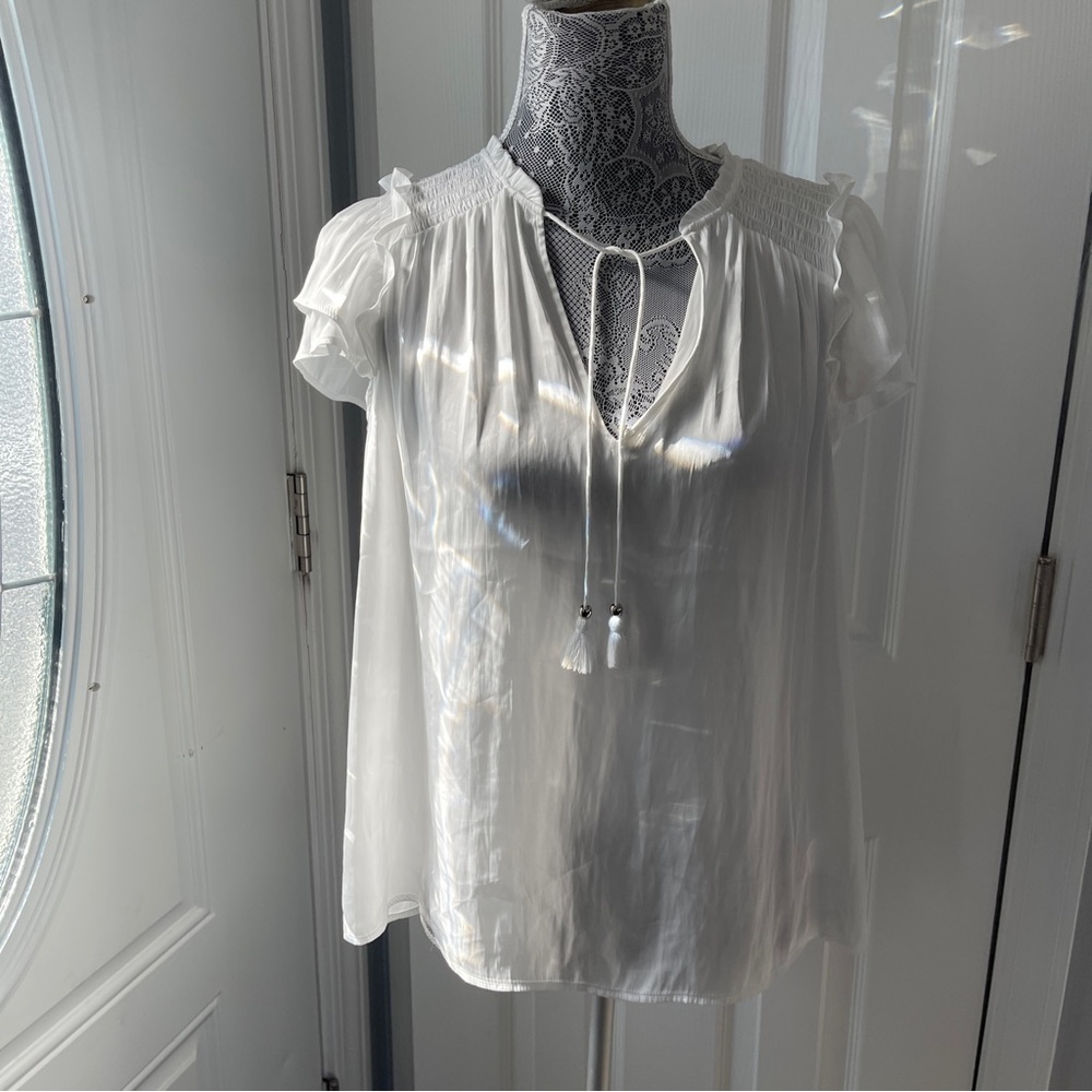 PAIGE Laramie Flutter-Sleeve Top blouse size Small - Picture 9 of 12